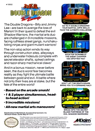 Image n° 2 - boxback : Double Dragon II - The Revenge