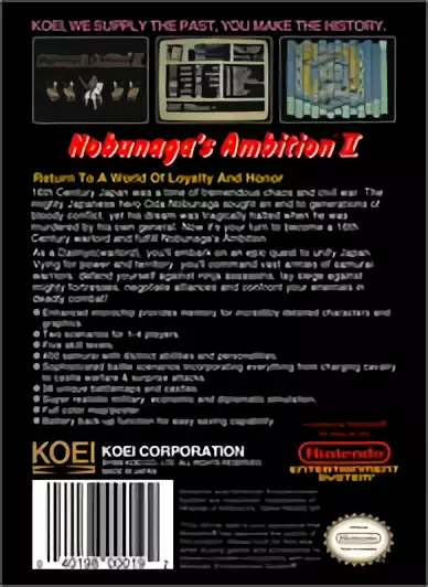 Image n° 2 - boxback : Nobunaga's Ambition 2