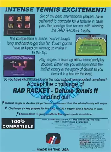 Image n° 2 - boxback : Rad Racket - Deluxe Tennis II