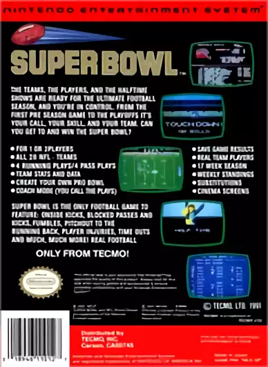 Image n° 3 - boxback : Tecmo Super Bowl