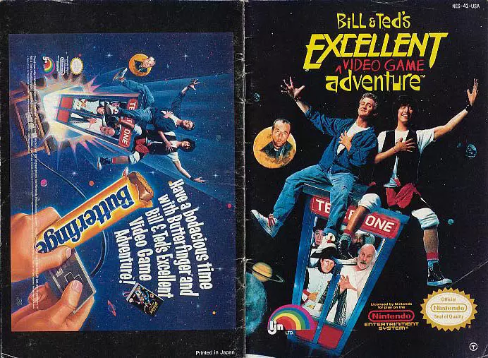 manual for Bill & Ted's Excellent Video Game Adventure