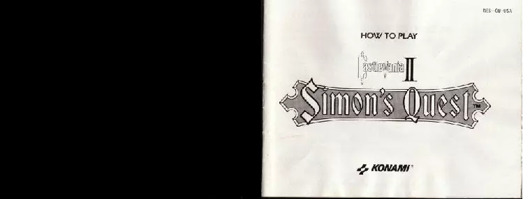 manual for Castlevania II - Simon's Quest