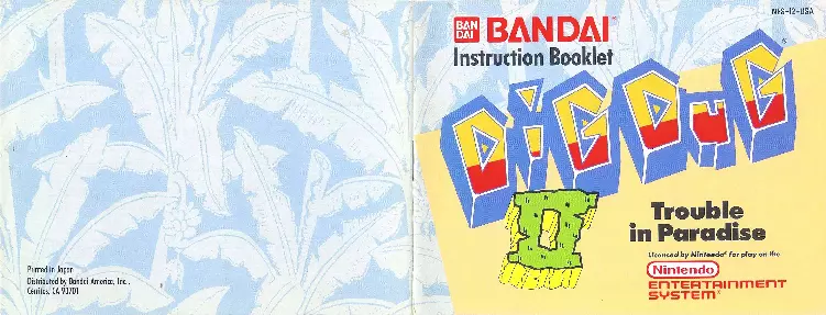 manual for Dig Dug II - Trouble in Paradise