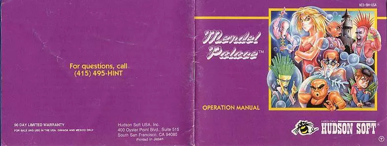 manual for Mendel Palace