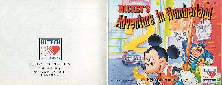 manual for Mickey's Adventures in Numberland
