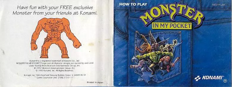 manual for Monster in My Pocket