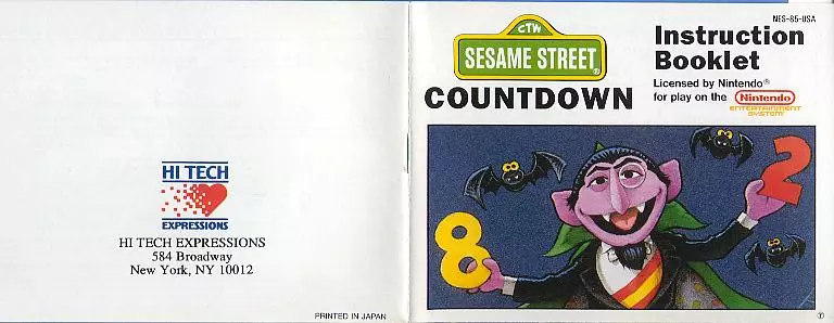 manual for Sesame Street Countdown