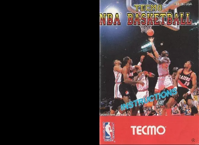 manual for Tecmo NBA Basketball