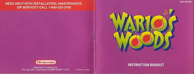 manual for Wario's Woods