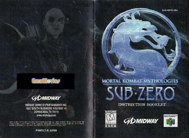 manual for Mortal Kombat Mythologies - Sub-Zero