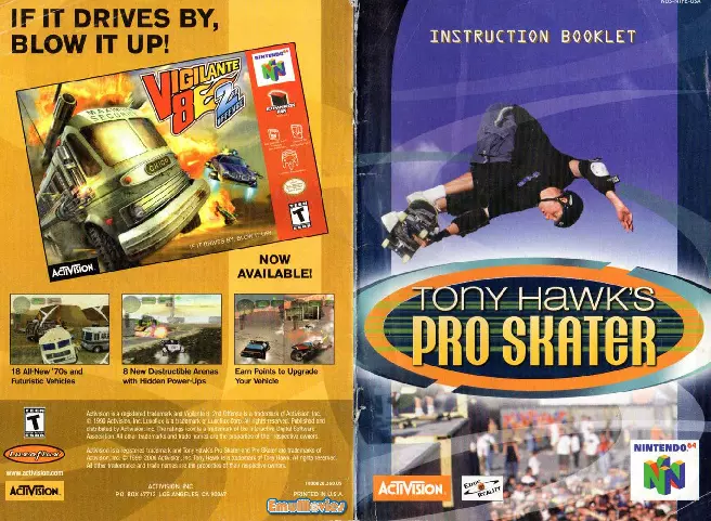 manual for Tony Hawk's Pro Skater