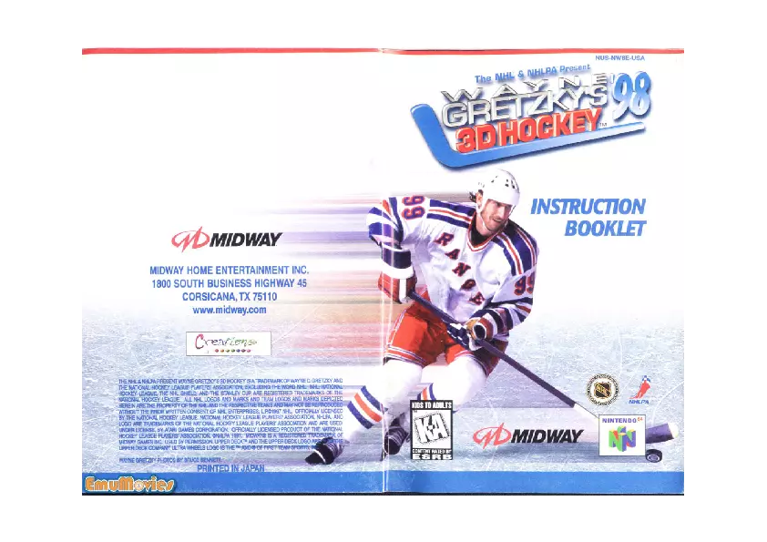 manual for Wayne Gretzky's 3d Hockey '98