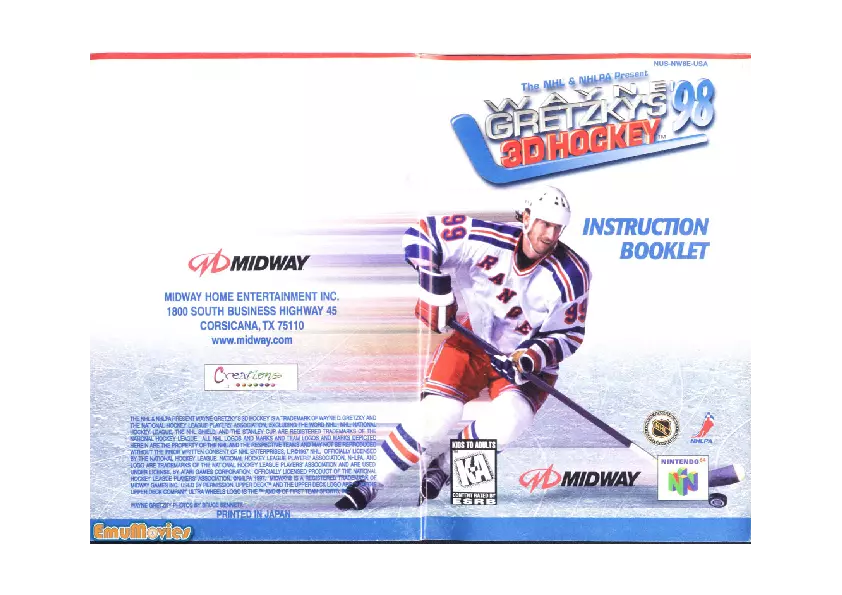 manual for Wayne Gretzky's 3D Hockey '98