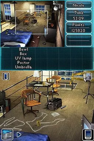 Image n° 4 - screenshots  : Crime Lab - Body of Evidence (DSi Enhanced)