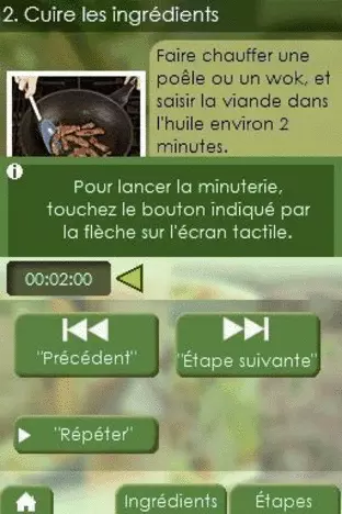 Image n° 3 - screenshots  : Mon Coach Personnel - Mes Recettes Plaisir et Ligne (DSi Enhanced)
