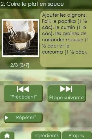 Image n° 5 - screenshots  : Mon Coach Personnel - Mes Recettes Plaisir et Ligne (DSi Enhanced)