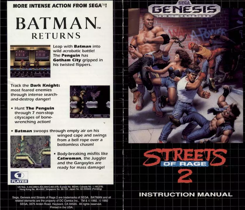 manual for Streets of Rage II