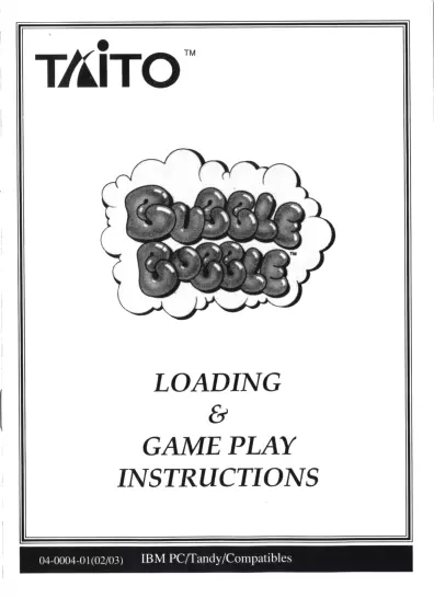 manual for Bubble Bobble - Also featuring Rainbow Islands