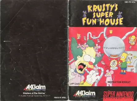 manual for Krusty's Super Fun House