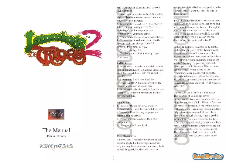 manual for Lemmings 2 - The Tribes