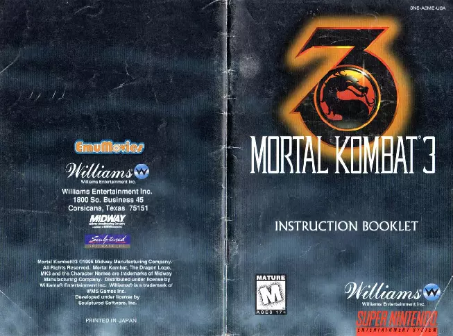 manual for Mortal Kombat 3 (Beta)