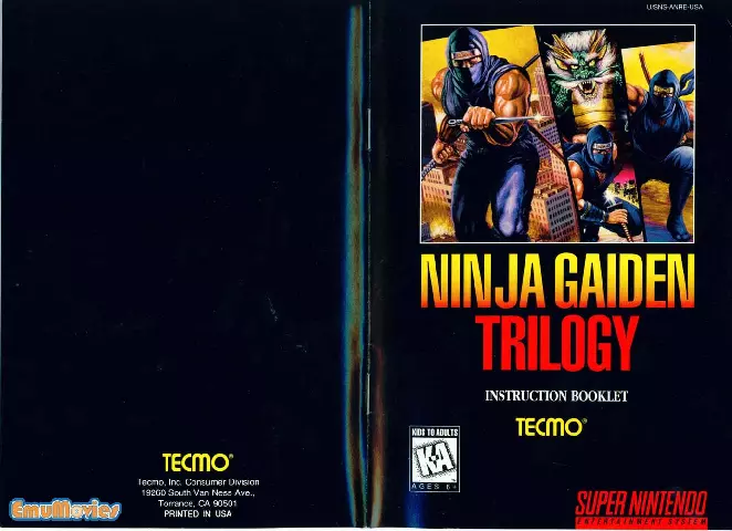 manual for Ninja Gaiden Trilogy
