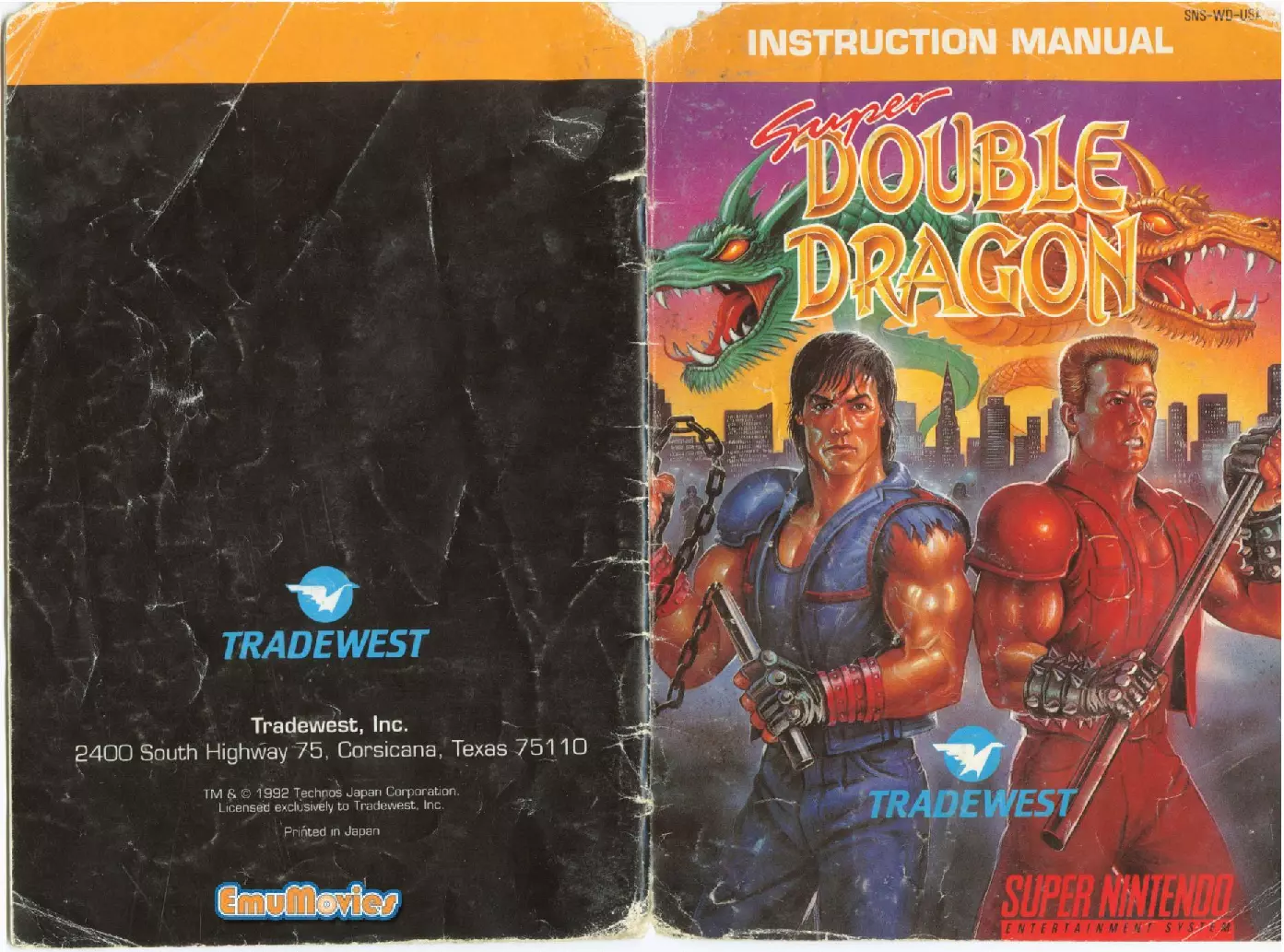 manual for Super Double Dragon