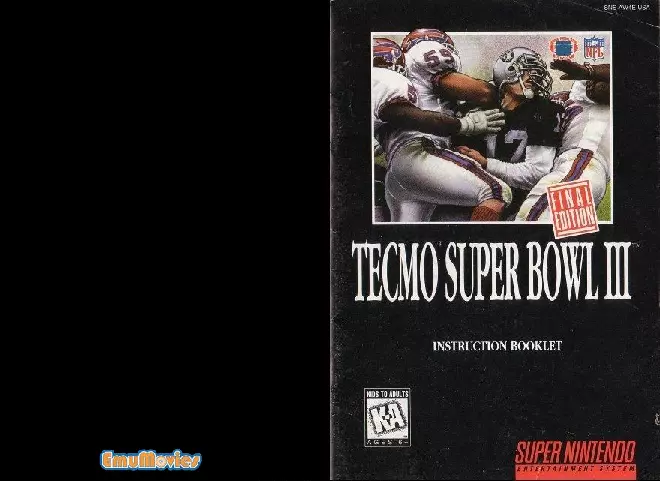 manual for Tecmo Super Bowl III - Final Edition
