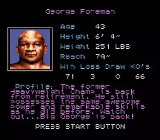 Image n° 3 - screenshots : George Foreman's KO Boxing Image n° 3 - screenshots : George Foreman's KO Boxing