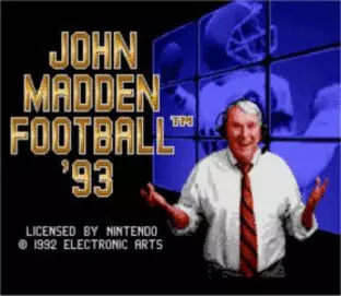 Image n° 1 - screenshots : Madden NFL '93 Image n° 1 - screenshots : Madden NFL '93