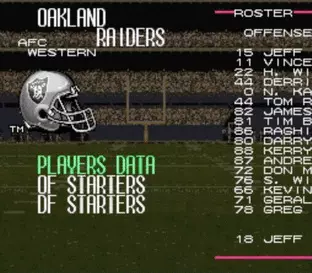 Image n° 8 - screenshots  : Tecmo Super Bowl III - Final Edition