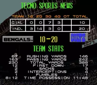 Image n° 7 - screenshots  : Tecmo Super Bowl III - Final Edition